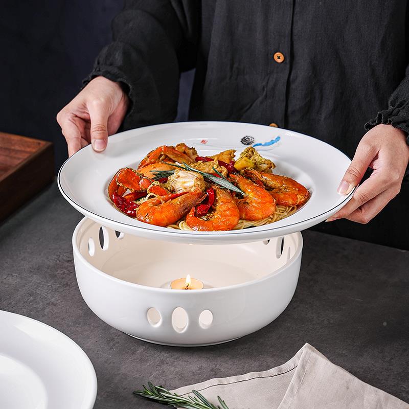 蜡烛加热炉酒店饭创意中式餐大具明炉干锅盘鸡专用盘温子保店REO