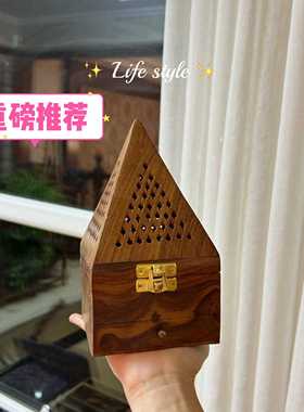 【微瑕新】款木制塔香WOZ炉熏香盒金字塔家用摆件香号料卧盒（大