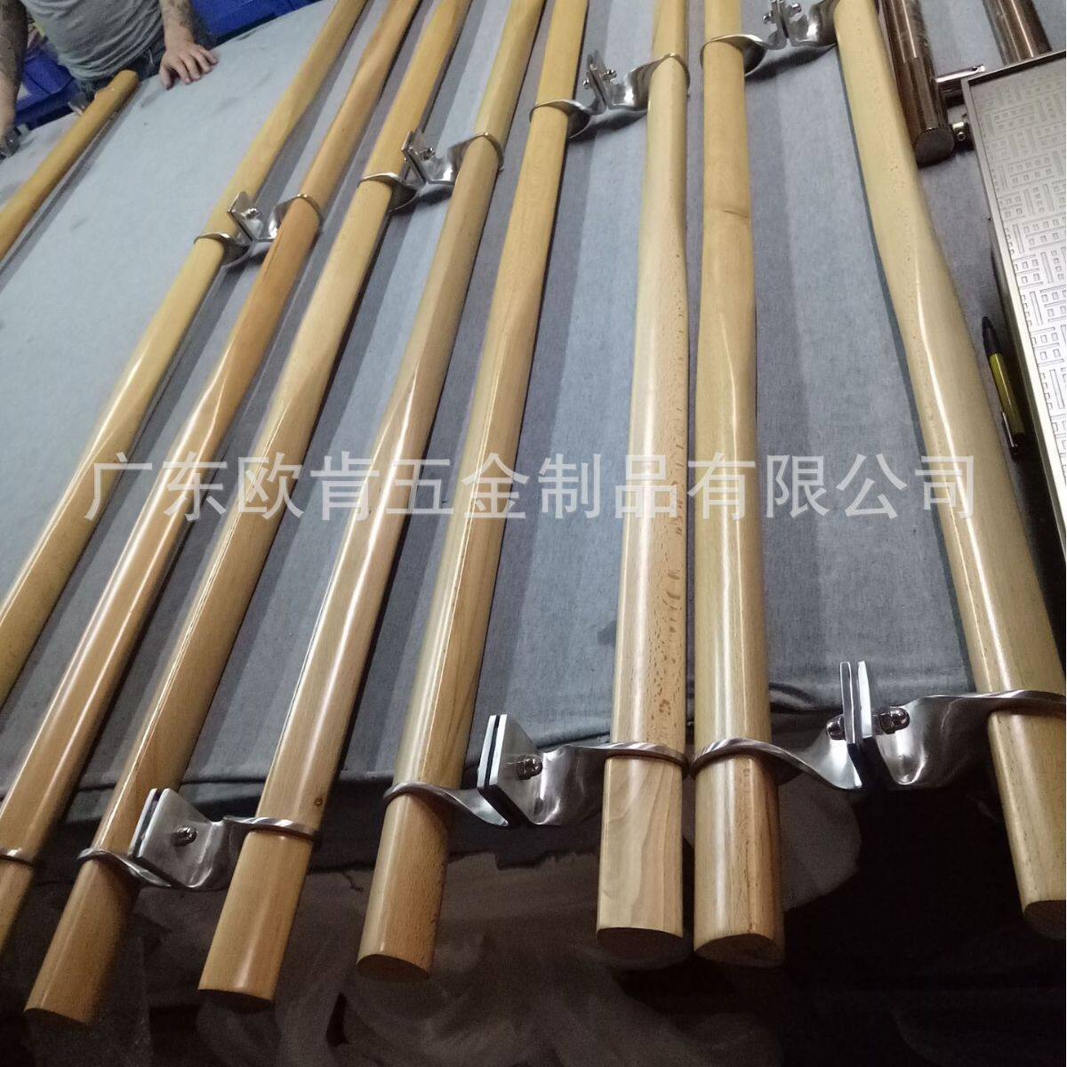 广东欧肯五金豪华酒店美式极简风格不锈钢白枫实木玻璃门拉手把手