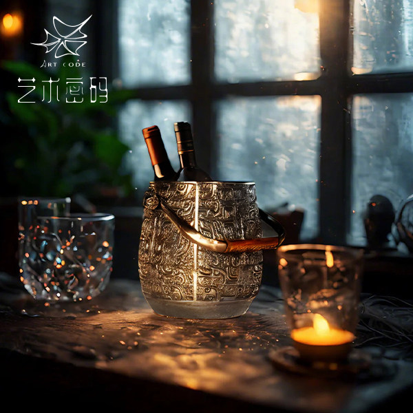 原创设计人文冰桶鎏金冰樽央美艺术家打造全手工可接私人定制
