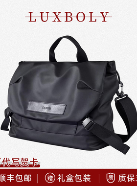 奢铂利男士休闲斜挎包外出便携包通勤轻便日系邮差包防水单肩背包