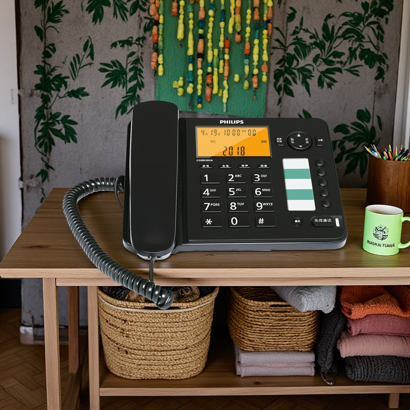 飞利浦CORD282A固定有线电话机座机固话家用办公免提通话背光坐机