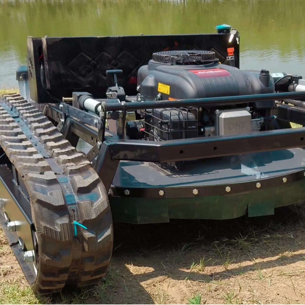 HTM800A遥控四冲程割草机 智能遥控山地开荒农田除草履带割草机