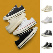 帆布鞋 学生休闲男士 黑色高低帮女鞋 帆构新款 经典 软底平底鞋 板鞋