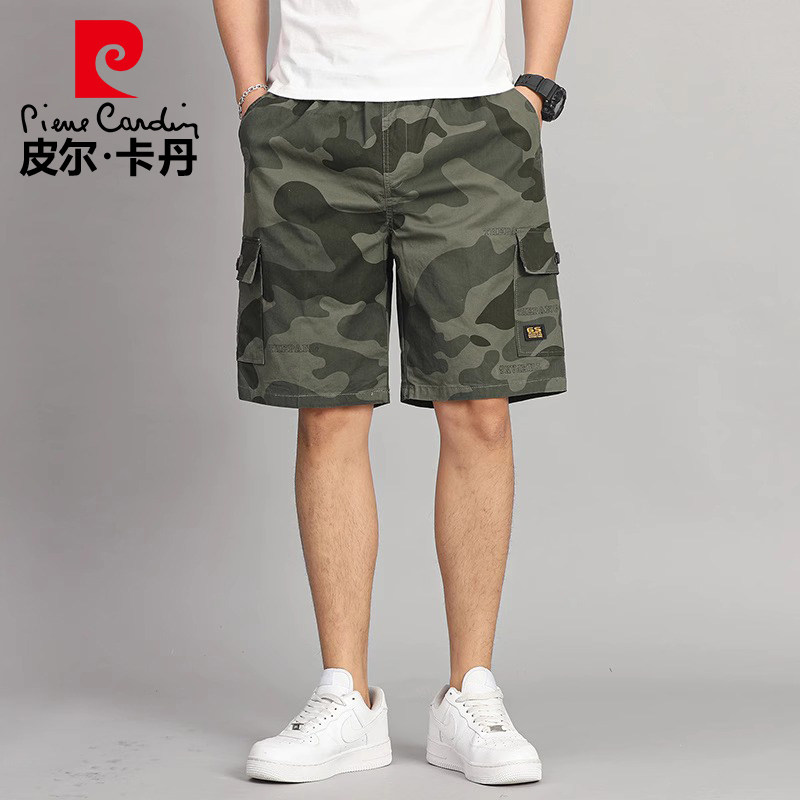 皮尔卡丹夏季休闲短裤男士宽松百搭裤2026新款潮流迷彩夏天五分裤