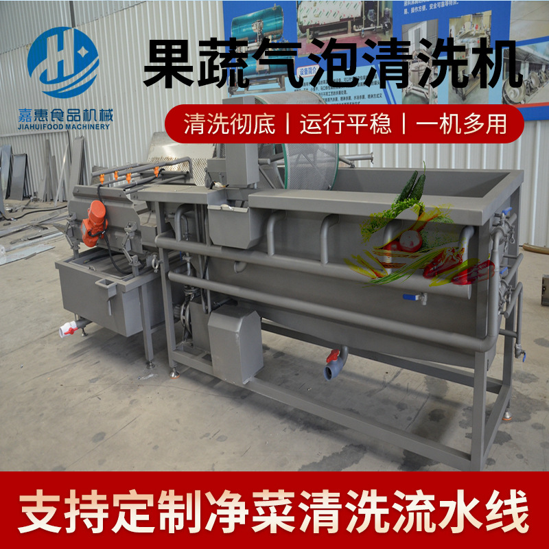 果蔬涡流气泡清洗机 推荐  连续式中才清洗线 涡流蔬菜清洗机设