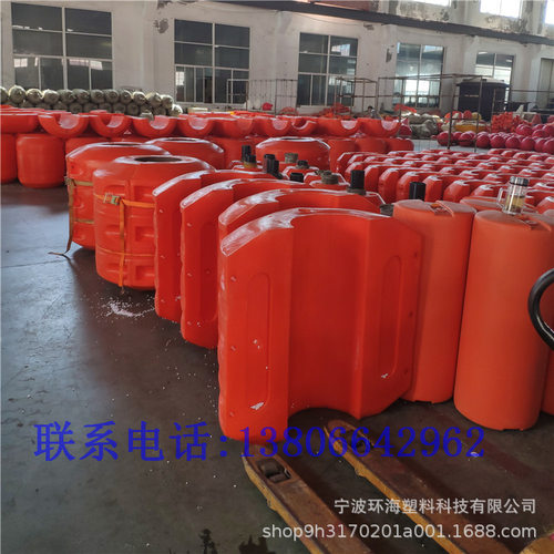 新款抽沙排泥管浮筒 内河抽砂管道浮筒 圆柱体两半式聚乙烯浮体