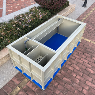 加厚锦鲤鱼池鱼箱酒店饭店超市海鲜鱼缸带过Q滤槽过滤盒pp塑 新款