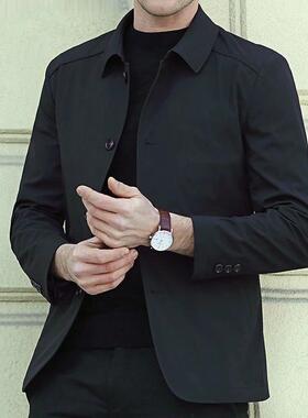 徒徒Jine男装休闲外套中年夹克春秋冬款翻领商务薄款爸爸装外套