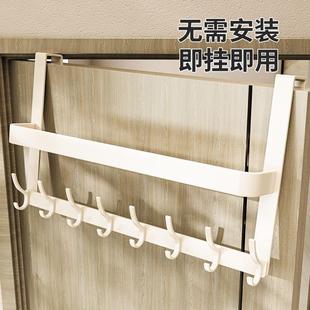衣帽架门后收纳架置物架 门后双层挂衣架免打孔卧室门上挂钩门背式