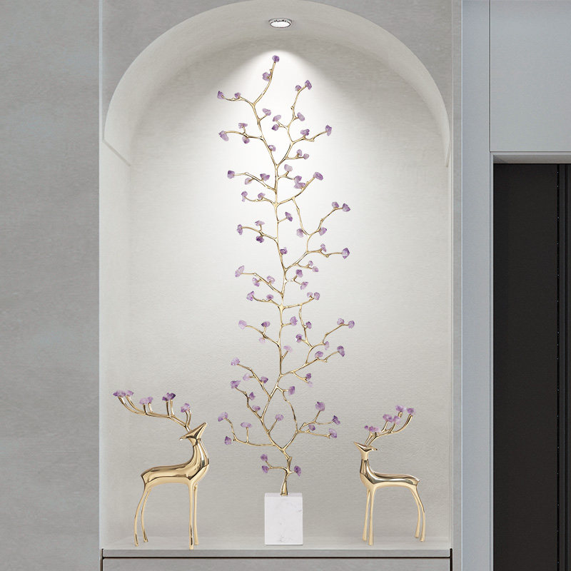 天然紫水晶发财树摆件客厅玄关入户竖高电视柜壁龛装饰品乔迁新居,家居饰品,装饰摆件,淘宝优惠券,粉丝福利购,淘宝优惠卷