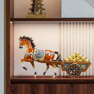 黄铜马上有财生肖马摆件家居客厅办公室桌面装饰乔迁礼品新年礼物