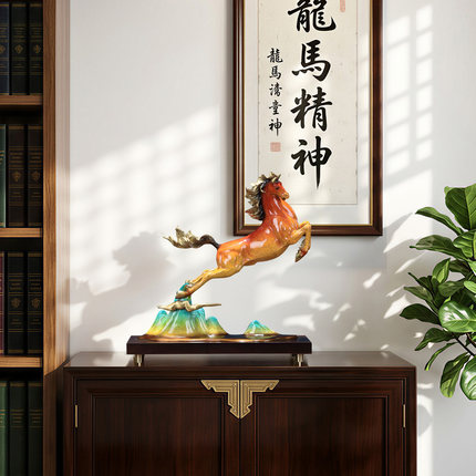 平步青云马到成功黄铜马摆件高档领导办公室装饰公司开业乔迁礼物