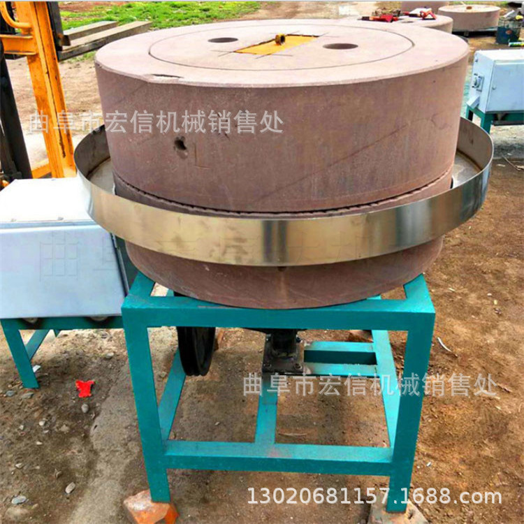 流动花生酱石磨机 电动商用豆浆石磨机 两相电小磨香油机
