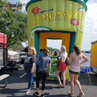 外贸爆款充气柠檬亭饮料展示吧台售货亭促销活动充气广告柠檬帐篷