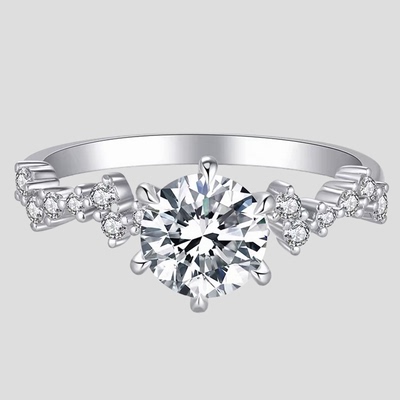 撤柜PT950铂金钻戒一克拉IGI人工培育钻石星梦六爪求婚结婚戒指