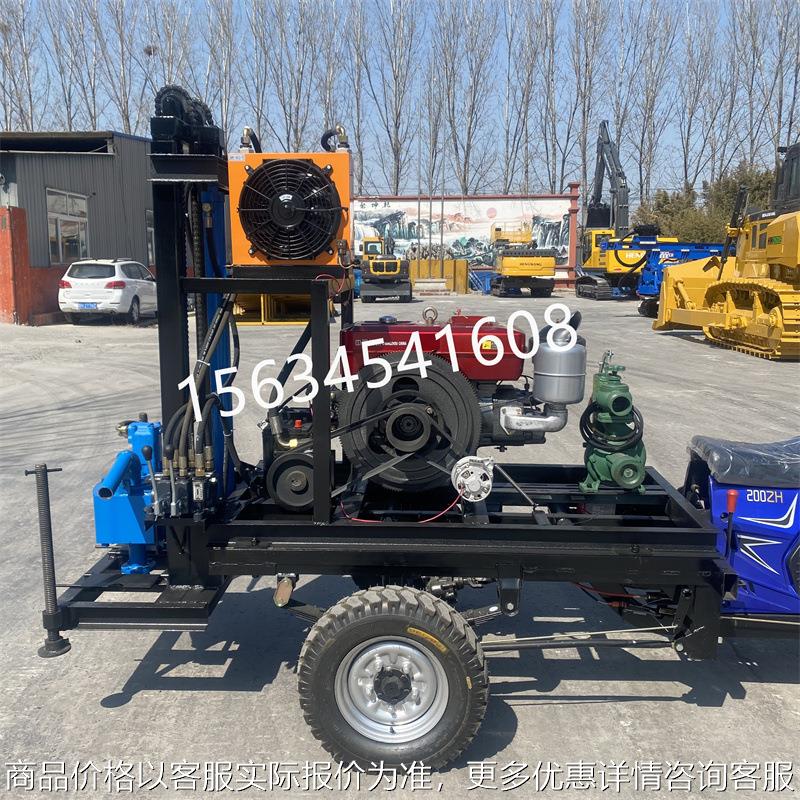 三轮车车载式液压打井机 150米柴油水井钻机 小型家用打井工具