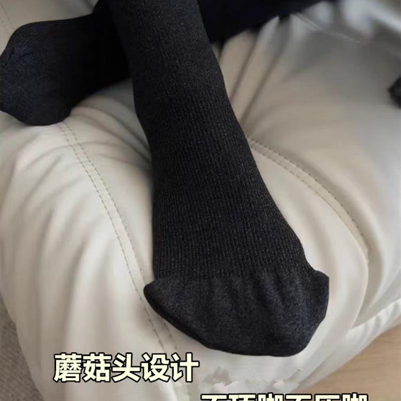 日本不勒脚趾连裤袜秋冬竖条纹加绒加厚保暖打底裤黑色灰色打底袜