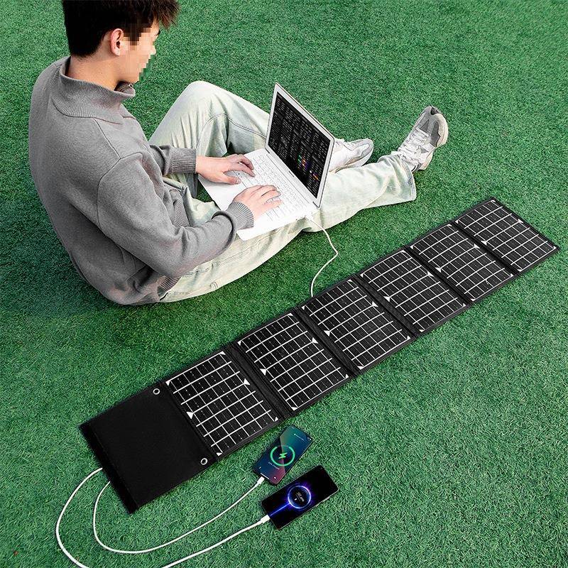 太阳能充电板光伏便携5V12v18V快充电宝手机户外折叠移动电源发电