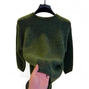 ZH男士轻奢高档秋冬圆领u针织衫毛衣男士简约时尚保暖打底衫百搭