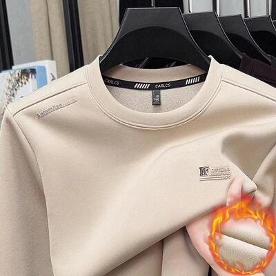 壹品奢潮穿搭STUDIO男卫衣秋冬季加绒印花加bP绒潮牌休闲T恤打底