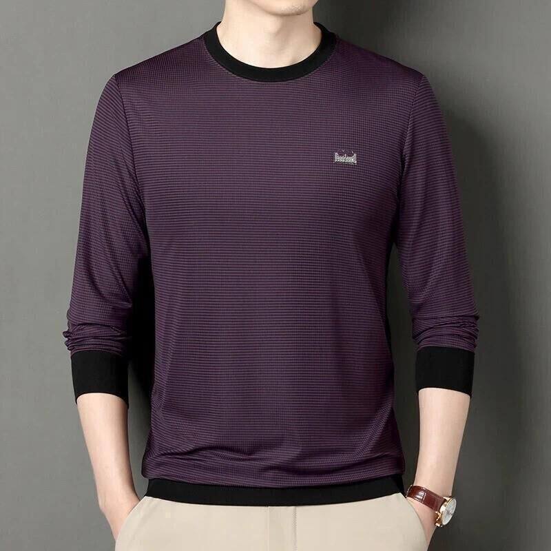 壹品奢潮穿搭STUDIO2服饰总裁升级新款男条纹时尚卫衣圆领长袖T恤