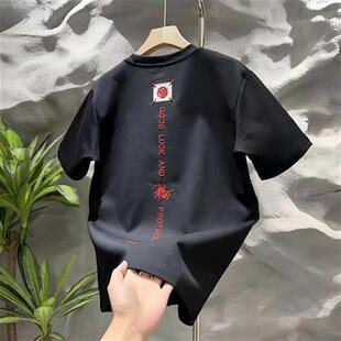 舵主衣仓LMVQ 2026新款轻奢潮牌纯棉短袖男士R时尚休闲半袖T恤上