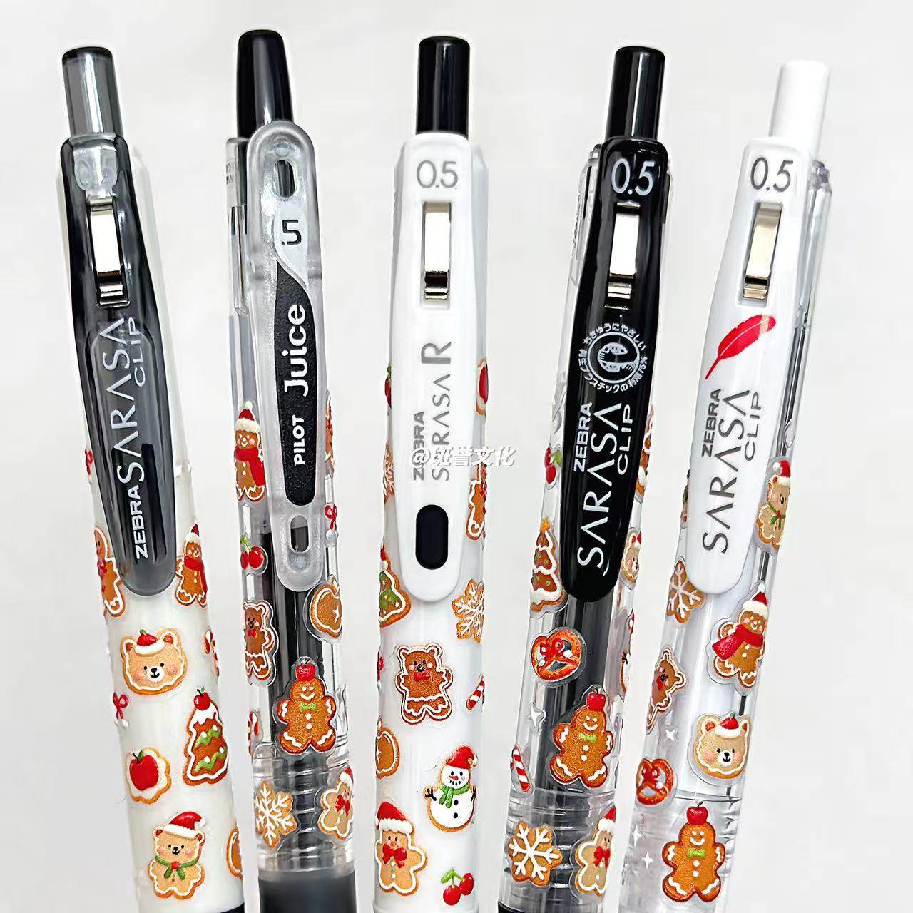 日本ZEBRA斑马圣诞曲奇DIY限定中性笔套装可爱ins学生刷题考试0.5学生用圣诞限定黑色0.5mm考试笔高颜值