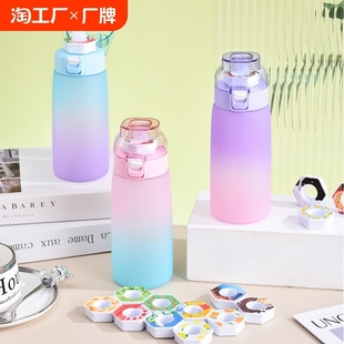 趣味玩味环水杯能喝出不同口味的环卫杯可变味水果味杯子水壶磨砂