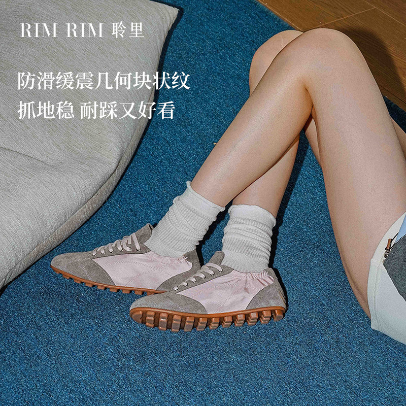 RIM RIM聆里塑形马皮鞋女防水软底复古休闲德训阿甘鞋运动鞋女