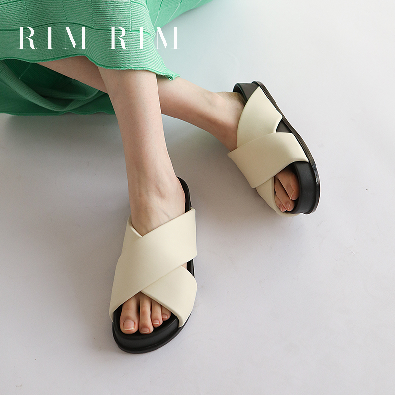 RIM RIM女款时尚休闲外穿松糕增高舒适百搭一脚蹬沙滩鞋凉拖凉鞋