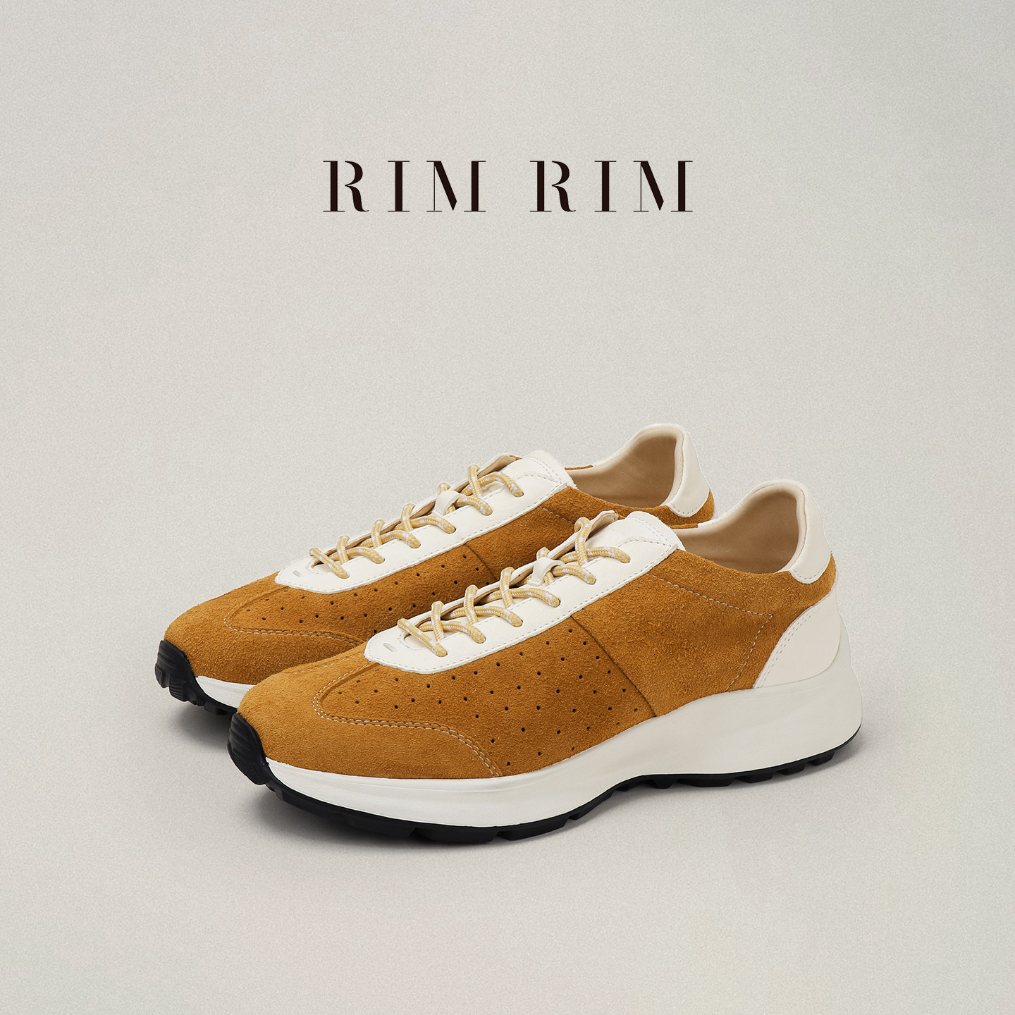RIM RIM聆里塑形马皮户外休闲鞋春夏透气真皮软底登山鞋老爹鞋女