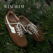 RIM 女 百搭软底运动红色德训鞋 复古拼色设计感平底休闲鞋 2025新款