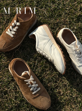 RIM RIM时尚休闲运动鞋女百搭平底运动德训鞋棕色轻便复古跑鞋