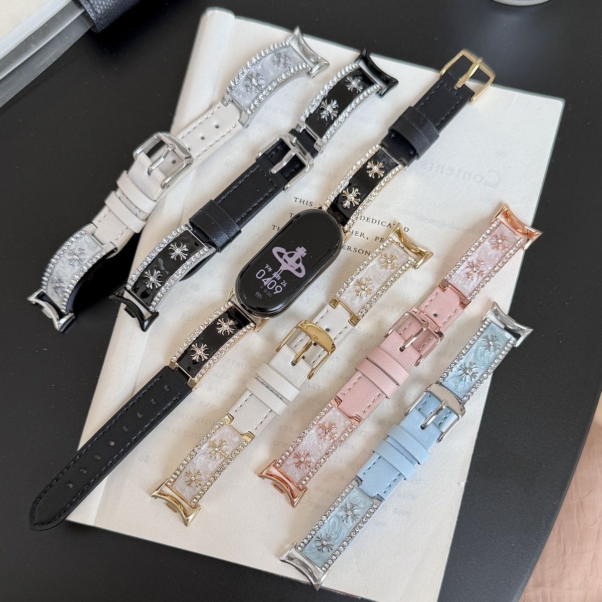 思雅图小米10/9nfc闪钻珐琅表带