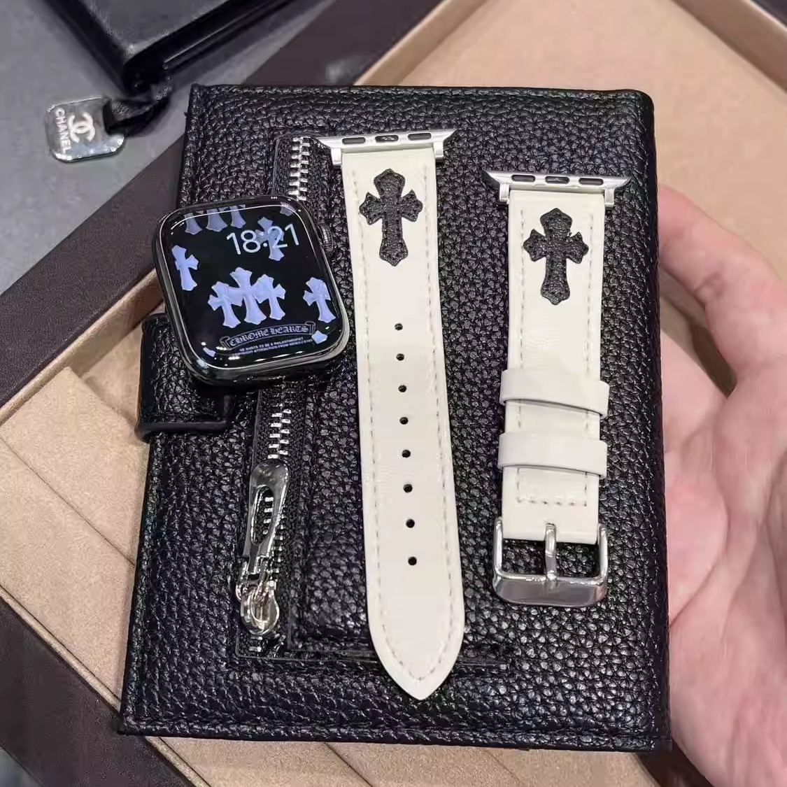 思雅图华为Fit4/3秋冬刺绣皮表带