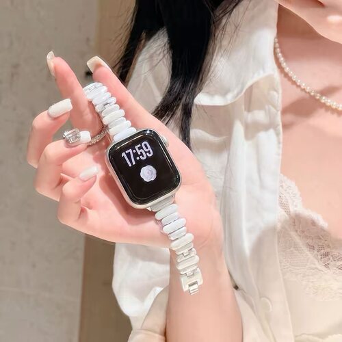 思雅图华为Fit5珍珠白不规则表链