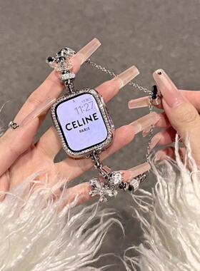 适用华为Fit3表带闪钻星星浦梦网金属伸缩表链watchFit2高级iwatchS10/9/8/7/6/5代se潘多拉45mm金属41mm腕带