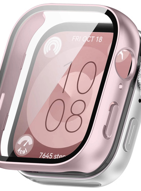 适用华为Fit3手表保护壳fit4Pro保护壳钢化膜一体保护套华为watchfit4壳膜一体全包保护壳FIT2/1TPU半包软壳
