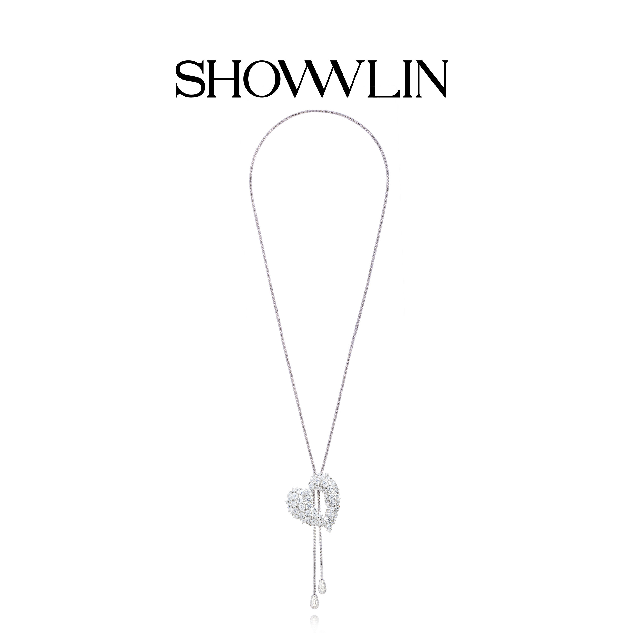 SHOWNLIN秀林 未来乐园-永恒心光爱心长项链女可调节饰品首饰轻奢