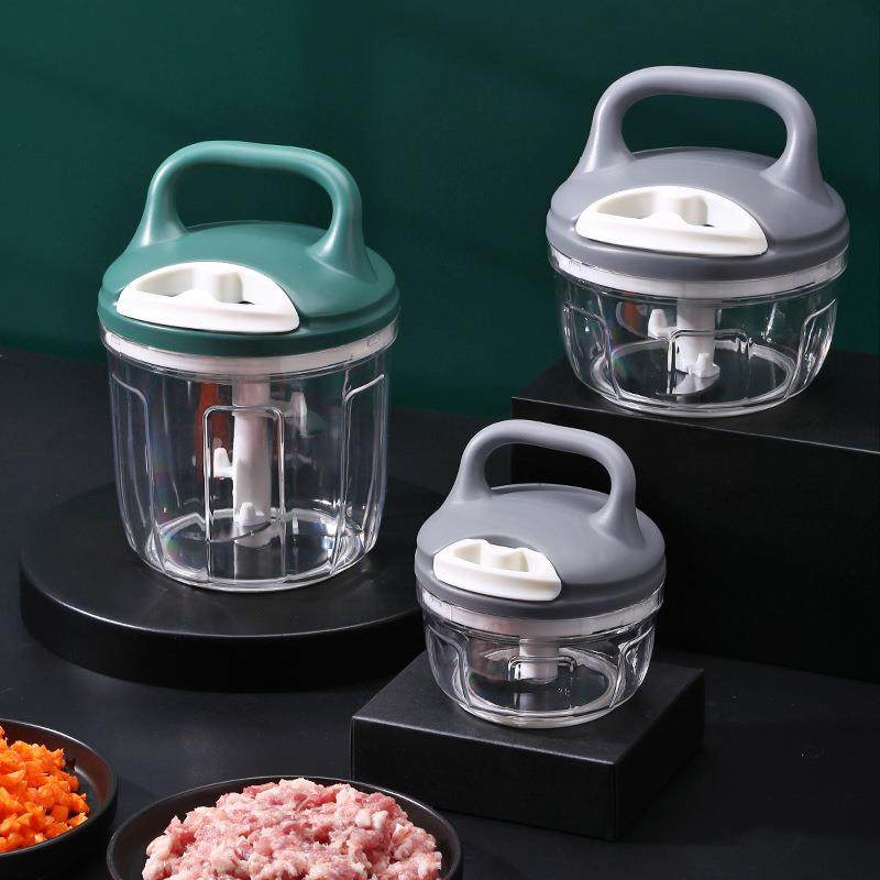 便捷式厨房家用捣蒜器 便携手拉式蒜蓉捣碎器 手动家用小型料理器