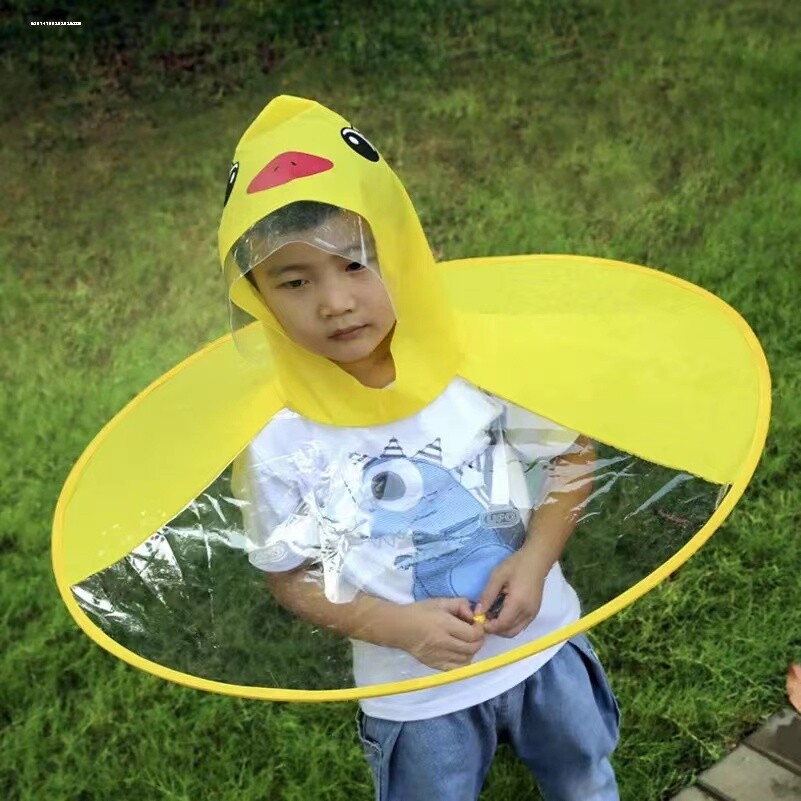 飞碟雨衣小孩小黄鸭斗篷宝宝抖音同款儿童雨衣男童女童幼儿园网红图片