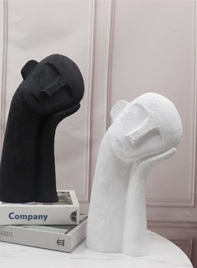 创意石膏抽象人物雕像摆件酒店样板间树脂艺术工艺品软装饰品摆设