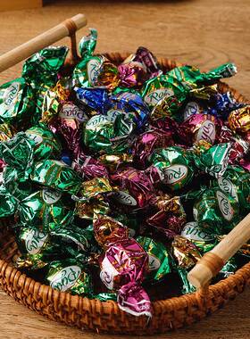 俄罗斯进口ESSEN贵族巧克力味夹心糖果三色混合糖喜糖散装甜零食