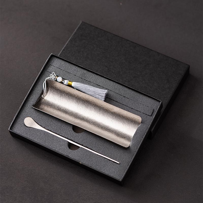 高档轻奢纯钛茶则功夫茶具配件茶匙茶拨套组茶荷赏茶勺茶匙投茶器