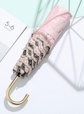 Wpc.同款超轻便携黑胶防晒防紫外线太阳伞金弯钩晴雨两用折叠伞