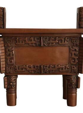 铜鼎摆件紫铜司母戊鼎四方鼎摆件客厅店铺公司开业礼品仿古大号