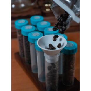 素止 咖啡豆离心管底座带漏斗 咖啡豆保存罐分装试管 闻香单剂量