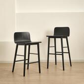 新款 现代简约酒吧椅实木靠背吧凳北欧实木酒吧椅丹麦设计师吧台椅