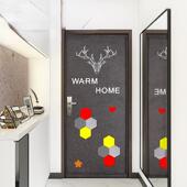 毛毡门贴纸自粘防盗门入户门改造旧木门创意翻新改色北欧装 饰隔音